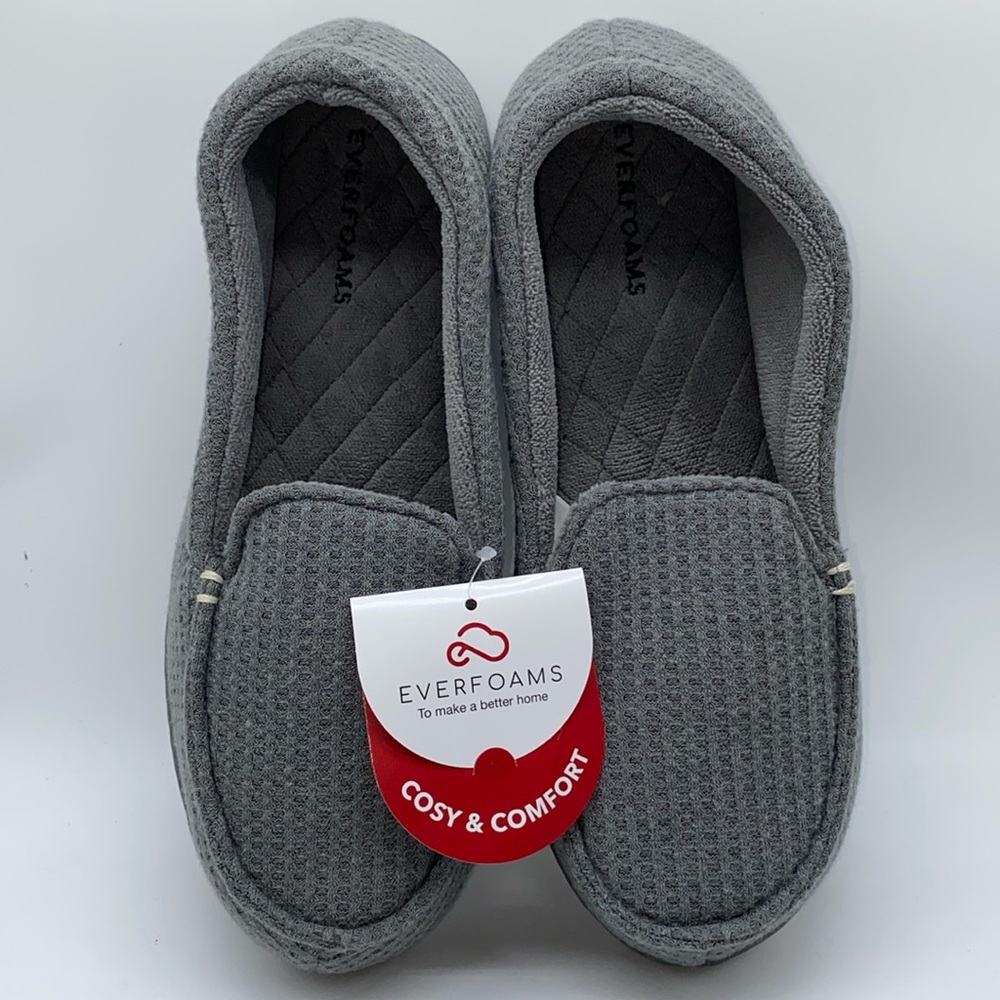 Everfoams Cosy & Comfort Grey Woman’s Slippers Size 10